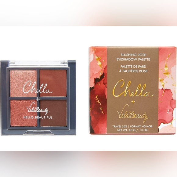 Chella Blushing Rose Eyeshadow Palette, Travel Size Mini Eyeshadow - Picture 1 of 5
